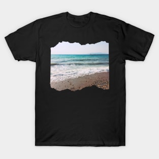 Beautiful photography of ocean waves and blue sky T-Shirt